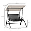 Outsunny 2 Seater Garden Swing Bench withTilting Canopy Texteline Seat, Beige