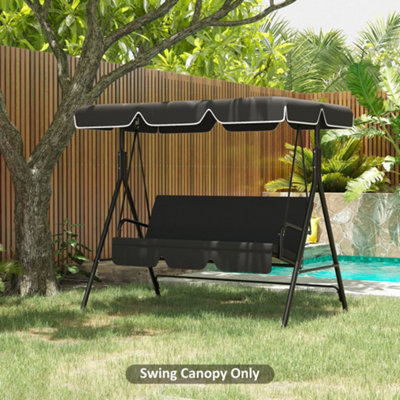 Outsunny 2 Seater Garden Swing Canopy Replacement, Black