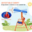 Outsunny 2 Seater Kids Swing Chair, Cowboy Themed with Adjustable Canopy