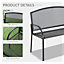 Outsunny 2 Seater Metal Garden Bench Outdoor Furniture for Porch Lawn Grey