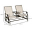 Outsunny 2 Seater Rocker Double Rocking Chair Lounger Outdoor Garden Furniture Brown