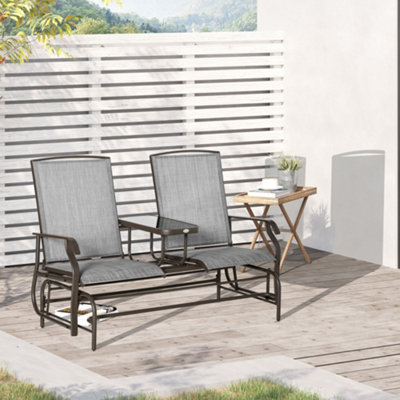 Double outdoor rocking discount chair