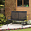 Outsunny 2 Seater Wicker Glider Bench Rocking Chair Patio Garden Armchair