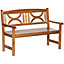 Outsunny 2-Seater Wooden Garden Bench Outdoor Patio Loveseat Natural