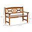 Outsunny 2-Seater Wooden Garden Bench Outdoor Patio Loveseat Natural