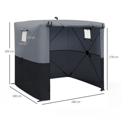 Outsunny 2 x 2m Pop Up Gazebo with Sides Easy up Party Tent with Carry Bag Black - 3