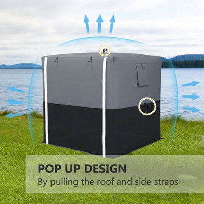 Outsunny 2 x 2m Pop Up Gazebo with Sides Easy up Party Tent with Carry Bag Black - 4