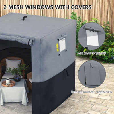 Outsunny 2 x 2m Pop Up Gazebo with Sides Easy up Party Tent with Carry Bag Black - 5