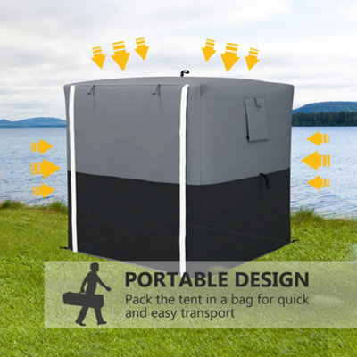 Outsunny 2 x 2m Pop Up Gazebo with Sides Easy up Party Tent with Carry Bag Black - 7