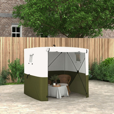 Outsunny 2 x 2m Pop Up Gazebo with Sides Easy up Party Tent with Carry Bag Green