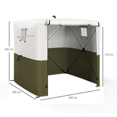 Outsunny 2 x 2m Pop Up Gazebo with Sides Easy up Party Tent with Carry Bag Green - 3