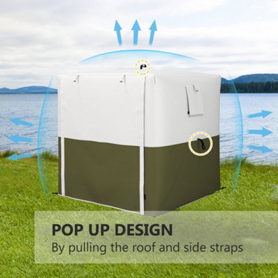 Outsunny 2 x 2m Pop Up Gazebo with Sides Easy up Party Tent with Carry Bag Green - 4