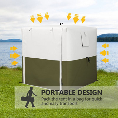 Outsunny 2 x 2m Pop Up Gazebo with Sides Easy up Party Tent with Carry Bag Green - 7