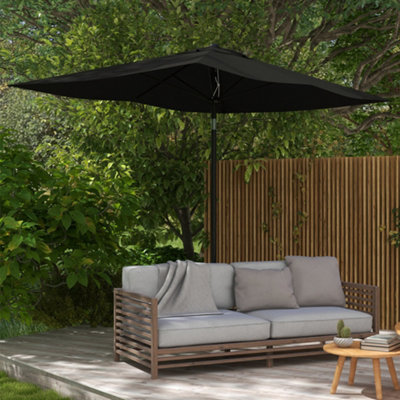 Outsunny 2 x 3(m) Garden Parasol Rectangular Market Umbrella w/ Crank ...