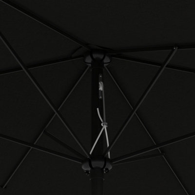 Outsunny 2 x 3(m) Garden Parasol Rectangular Market Umbrella w/ Crank Black - 9