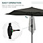 Outsunny 2 x 3(m) Garden Parasol Rectangular Market Umbrella w/ Crank Dark Grey