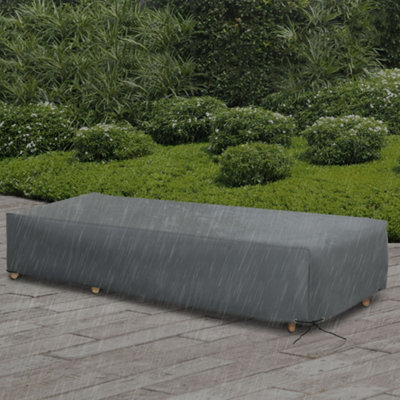 Outsunny 200x73x35cm Rectangular Furniture Cover for Rattan Lounge UV ...