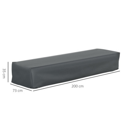Outsunny 200x73x35cm Rectangular Furniture Cover for Rattan Lounge UV Protection - 3