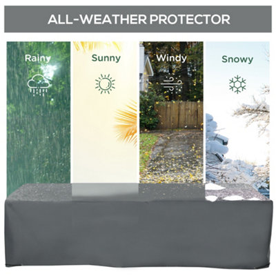 Outsunny 200x73x35cm Rectangular Furniture Cover for Rattan Lounge UV Protection - 4
