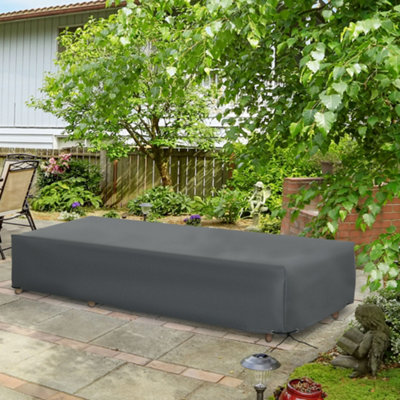Outsunny 200x73x35cm Rectangular Furniture Cover for Rattan Lounge UV Protection - 7