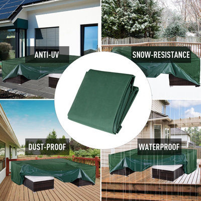 Outsunny 205x145x70cm UV Rain Protective Cover For Garden Patio Rattan ...