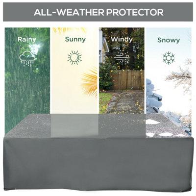 Outsunny 205x192cm Outdoor Garden Furniture Protective Cover Water UV Resistant - 4