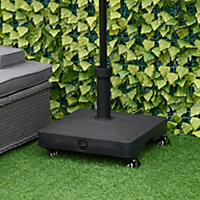 Outsunny 20kg Heavy Duty Garden Parasol Base with Wheels for Patio Deck Black