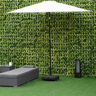 Outsunny 20kg Heavy Duty Garden Parasol Base with Wheels for Patio Deck Black - 9