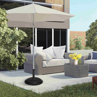 Outsunny 20kg Patio Sun Umbrella Base Durable Parasol Garden Stand Cement Round