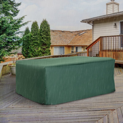 Outsunny 210x140x80cm UV Rain Protective Cover for Garden Rattan Furniture Green