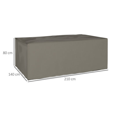 Outsunny 210x140x80cm UV Rain Protective Cover for Garden Rattan Furniture Grey - 3