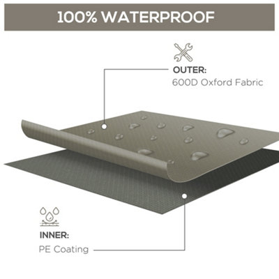 Outsunny 210x140x80cm UV Rain Protective Cover for Garden Rattan Furniture Grey - 4