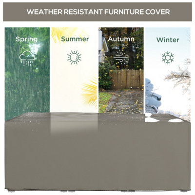 Outsunny 210x140x80cm UV Rain Protective Cover for Garden Rattan Furniture Grey - 6