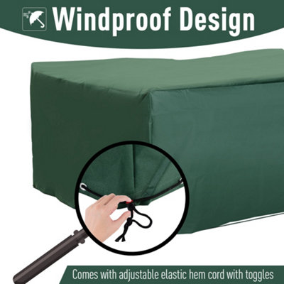 Outsunny 210x140x80cm UV Rain Protective Cover for Garden Rattan Furniture - 4