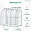 Outsunny 214 x 118 x 212cm Walk-In Lean to Wall Tunnel PVC Greenhouse with Doors