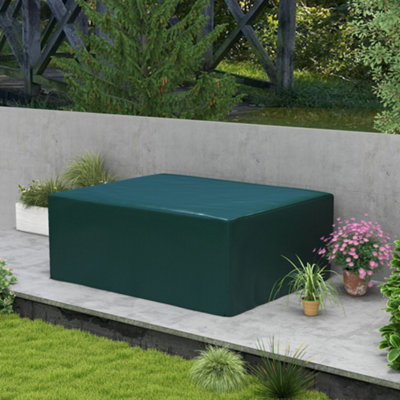 Outsunny 235x190x90cm Large Patio Set Outdoor Garden Furniture Cover Green