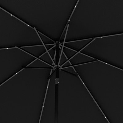 Outsunny 24 LED Solar Powered Parasol Umbrella Garden Tilt Outdoor String Light Black - 9