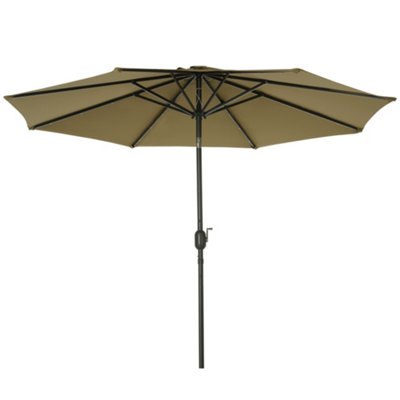 Outsunny 24 LED Solar Powered Parasol Umbrella Garden Tilt Outdoor String Light Brown - 8