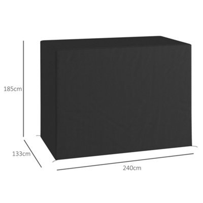 Outsunny 240x133cm 3-Seat Outdoor Garden Swing Chair Cover Water UV Resistant Dark Grey - 3