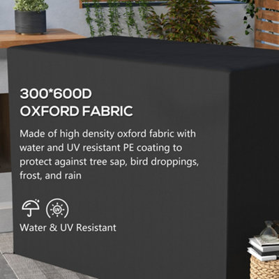 Outsunny 240x133cm 3-Seat Outdoor Garden Swing Chair Cover Water UV Resistant Dark Grey - 5