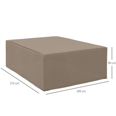 Outsunny 275x205cm Outdoor Furniture Protective Cover Water UV Resistant Beige - 3