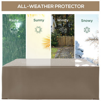 Outsunny 275x205cm Outdoor Furniture Protective Cover Water UV Resistant Beige - 4
