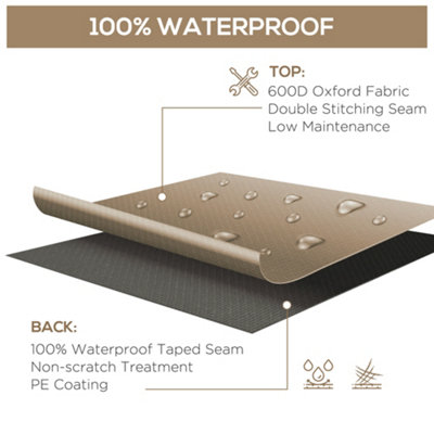 Outsunny 275x205cm Outdoor Furniture Protective Cover Water UV Resistant Beige - 5