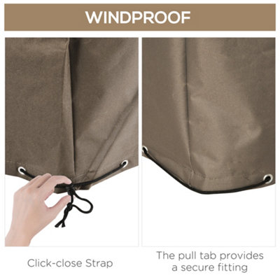 Outsunny 275x205cm Outdoor Furniture Protective Cover Water UV Resistant Beige - 6
