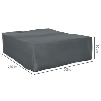 Outsunny 275x205cm Outdoor Furniture Protective Cover Water UV Resistant Grey - 3