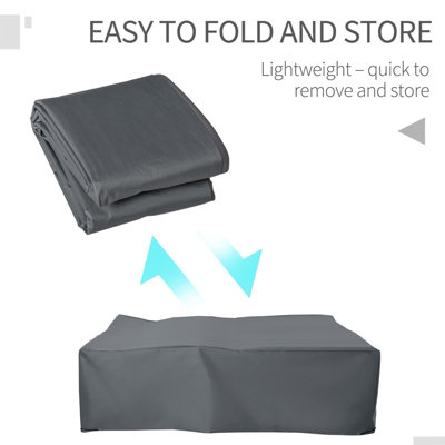 Outsunny 275x205cm Outdoor Furniture Protective Cover Water UV Resistant Grey - 4