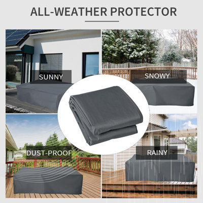 Outsunny 275x205cm Outdoor Furniture Protective Cover Water UV Resistant Grey - 6