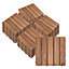 Outsunny 27pc Floor Tiles Interlocking Solid Wood DIY Deck Tiles Indoor Outdoor