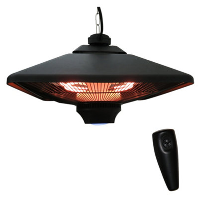 Outsunny 2kw Outdoor Hanging Ceiling Mounted Aluminium Halogen Electric  Heater LED Garden Patio Warmer w/Remote Control | DIY at Bu0026Q
