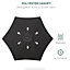 Outsunny 2m Parasol Patio Umbrella, Outdoor Sun Shade with 6 Ribs Black